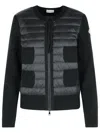 Moncler Black Virgin Wool Blend Jacket In Animal Print