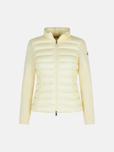 Moncler Black Virgin Wool Blend Jacket In White