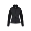 Moncler Quilted Ribbed Collar Long Sleeves Jacket In Black