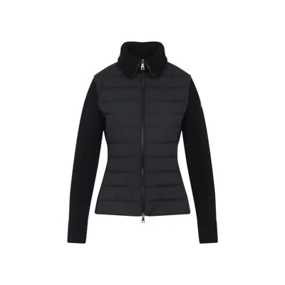 Moncler Black Virgin Wool Cardigan