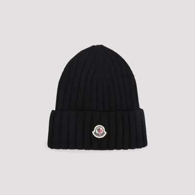 Moncler Black Virgin Wool Hat