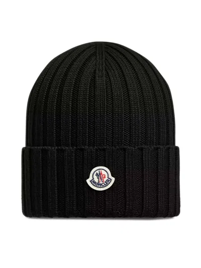 MONCLER MONCLER BLACK VIRGIN WOOL HAT
