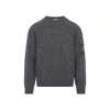 Moncler Wool Cashmere Pocket Sweater In Gray