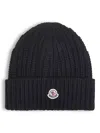 Moncler Women Beanie Wool And Cashmere Hat In Black