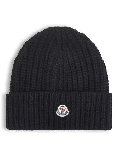 Moncler Black Wool And Cashmere Beanie