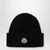 Moncler Wool And Cashmere Beanie Hats Black In Black