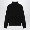Moncler Cashmere And Wool Turtleneck Long Sleeve Top In Black