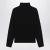 Moncler Cashmere And Wool Turtleneck Long Sleeve Top In Black