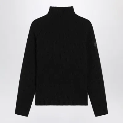 MONCLER MONCLER BLACK WOOL AND CASHMERE TURTLENECK SWEATER