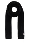Moncler Textured Wool Blend Scarf Accessory In Black