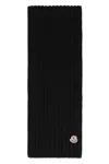 Moncler Textured Wool Blend Scarf Accessory In Black