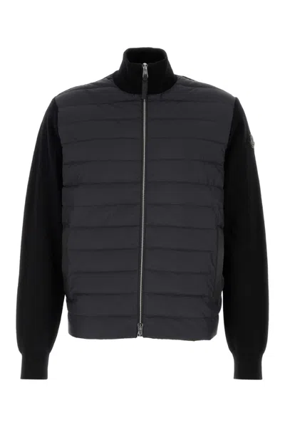 Moncler Black Wool Blend Sweatshirt In 999