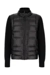 Moncler Black Wool Blend Tricot Cardigan In Black