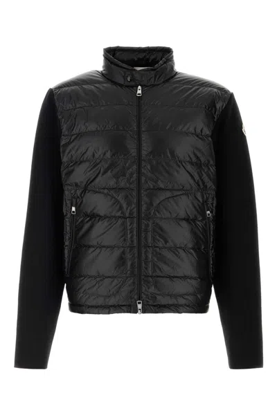 Moncler Black Wool Cardigan In 999