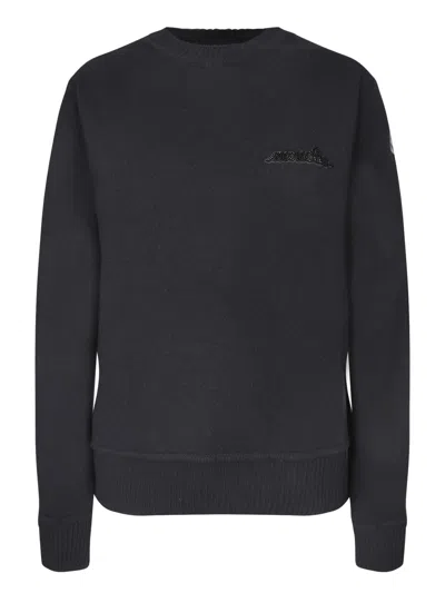 MONCLER BLACK WOOL CREWNECK SWEATER