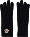 Moncler Gants En Laine Vierge In Black