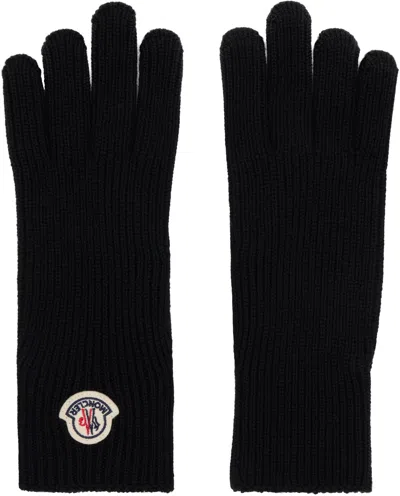 Moncler Black Wool Gloves