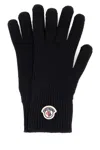 Moncler Black Wool Gloves In Black