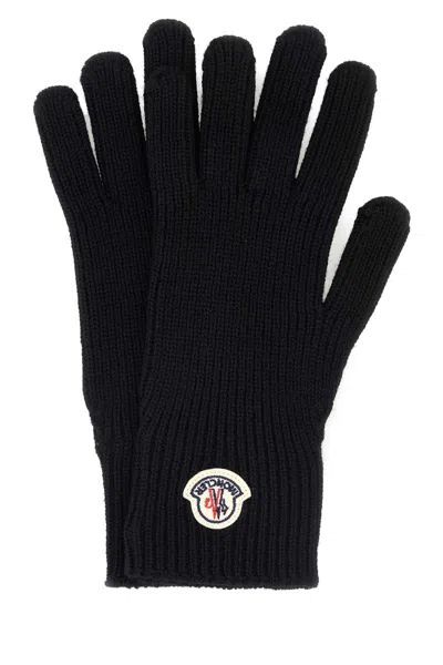 MONCLER BLACK WOOL GLOVES