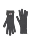 Moncler Black Wool Gloves In Pattern