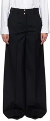 Moncler Black Wool Trousers In Black