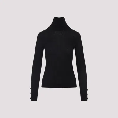 MONCLER BLACK WOOL TURTLE NECK SWEATER