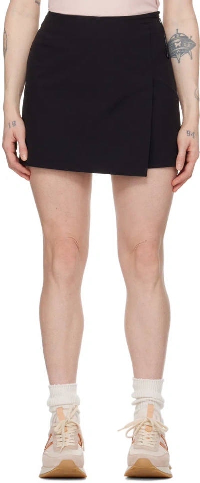 Moncler Black Wrap Skort In 999 Black