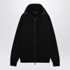 Moncler Zippered Cotton And Nylon Cardigan In Black