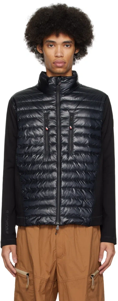 Moncler Black Zip Down Jacket In Black 999