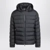 Moncler Zip-up Down Hooded Jacket In Black