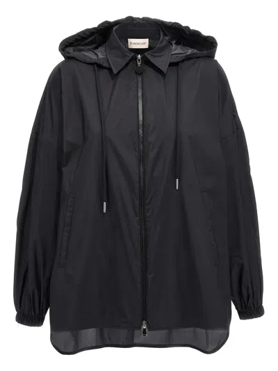 MONCLER MONCLER  BLACK ZIP PARKA IN NYLON