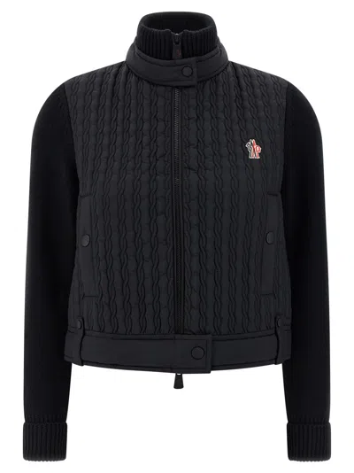 MONCLER WOMEN BLACK ZIP-UP CARDIGAN, S LUXURY SWEATERS & KNITWEAR FOR WOMEN DARVEYS