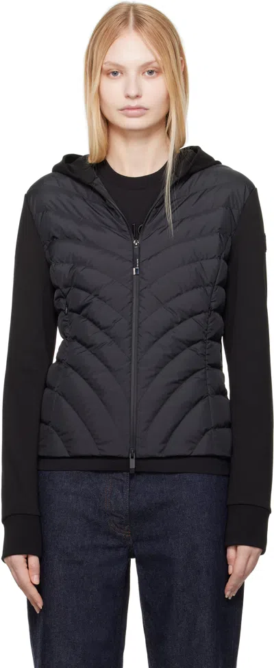 MONCLER BLACK ZIP UP CARDIGAN DOWN JACKET