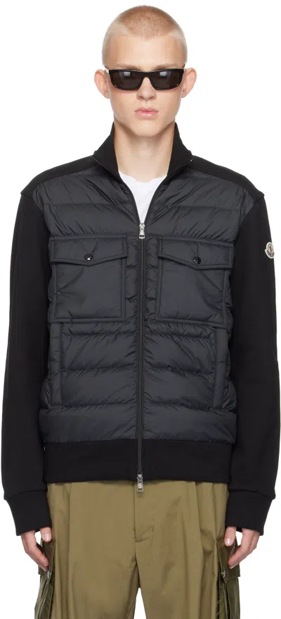 MONCLER BLACK ZIP UP DOWN JACKET