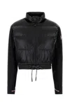 Moncler Grenoble Black Jacket With Zip And Logo Applied On The Sleeve In Tech Fabric Woman In Black