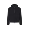 Moncler Black Zip Up Polyester Jacket In Blue