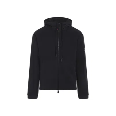 MONCLER MEN BLACK ZIP UP POLYESTER JACKET, S LUXURY JACKETS FOR MEN DARVEYS