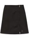 Moncler Black Zipped Midi Skirt In Black