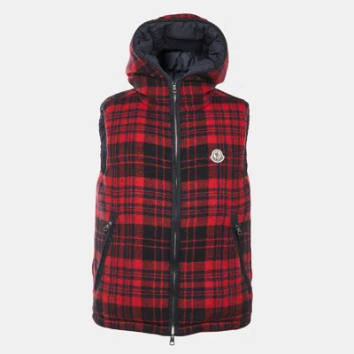 Pre-owned Moncler Black/red Thoule Hooded Reversible Gilet S