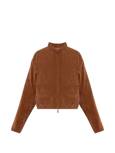 Moncler Blageon Corduroy Puffer Jacket In Brown