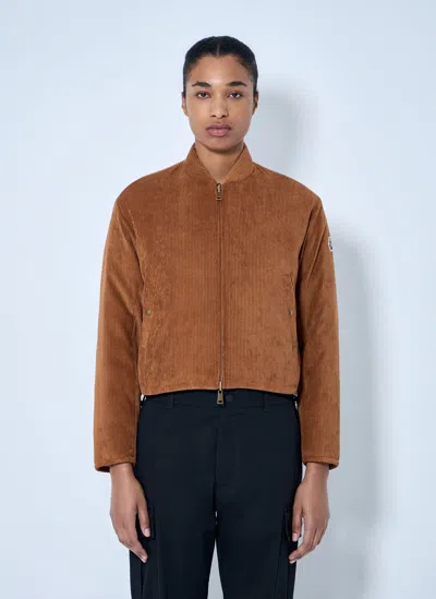 Moncler Blageon Corduroy Reversible Down Jacket In Brown