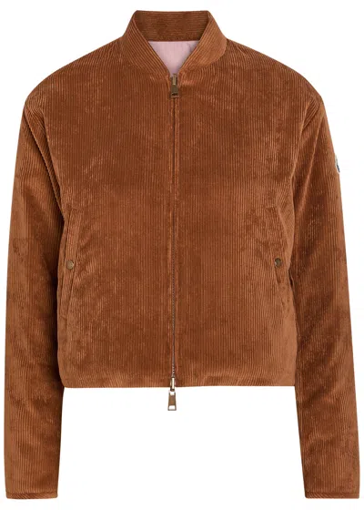 Moncler Blageon Reversible Padded Corduroy Jacket In Brown