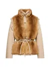 Moncler Blaireau 2-in-1 Shearling Down Jacket In Multi