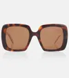 Moncler Blanche Oversized Sunglasses In Brown