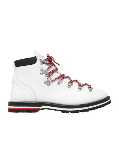 Moncler Blanche Shearling-lined Leather Ankle Boots In Animal Print