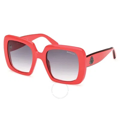 Moncler Blanche Smoke Gradient Square Ladies Sunglasses Ml0259 66b 53 In Red