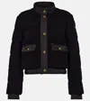 Moncler Blandy Tweed Short Down Jacket In Black