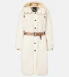 Moncler Grenoble Blavet Teddy Fleece Long Coat In White