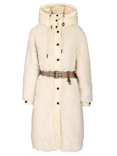 Moncler Blavet Long Coat Coats White