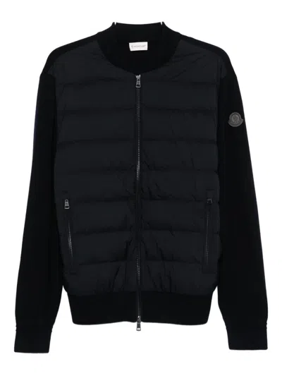 Moncler Padded Cardigan In Black